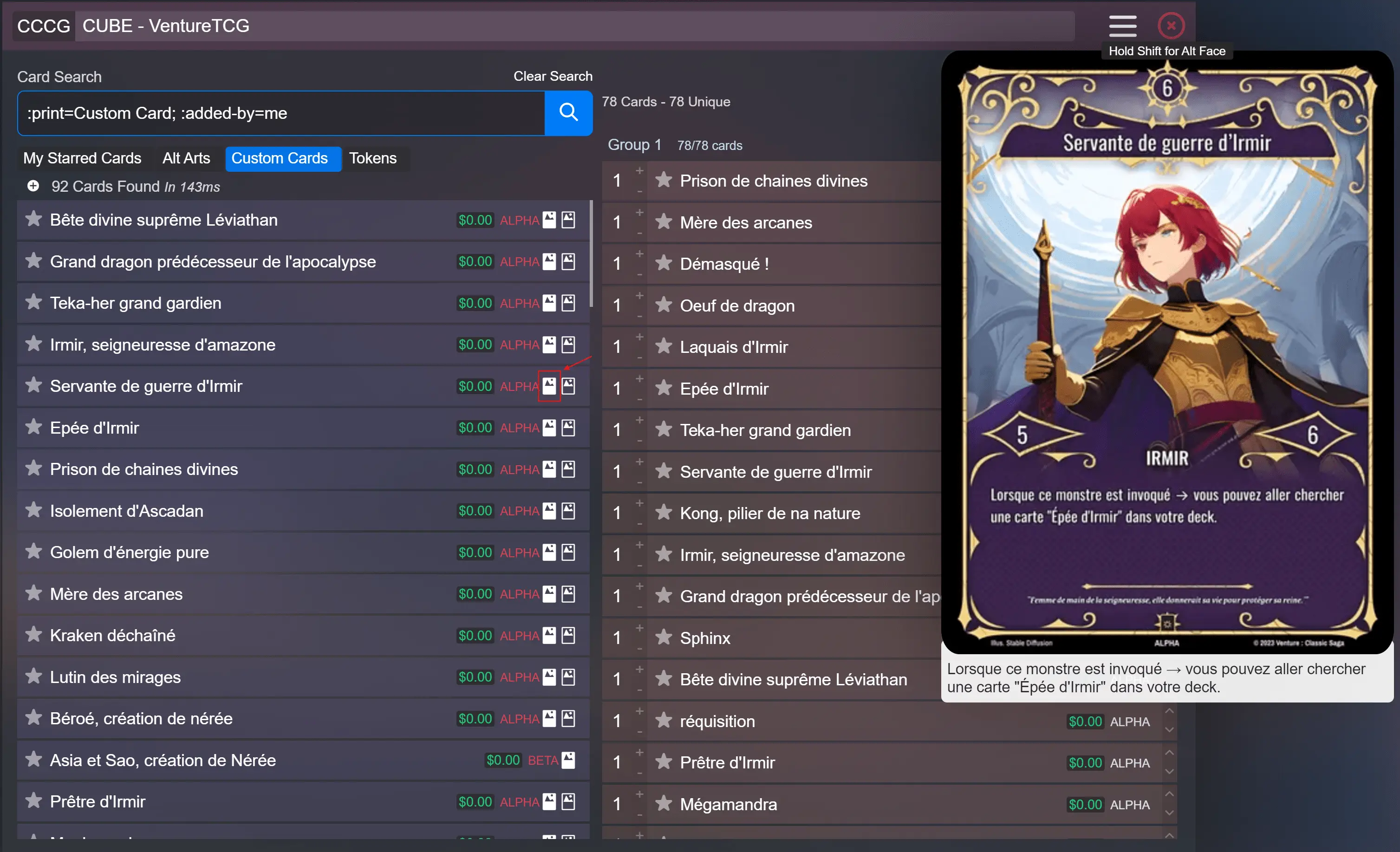 ajouter des cartes au deck